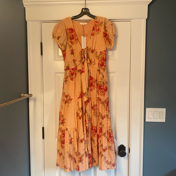 NWT LoveShackFancy Carlton Dress Pink Lemonade size 4 - Picture 2 of 8